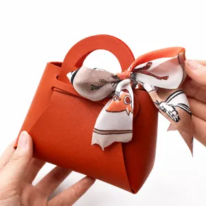 Scatola di caramelle in pelle stile ins confezione regalo rossa vuota per matrimonio