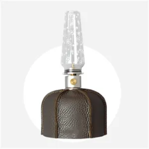 Outdoor flat gas canister leather cover camping fuel bottle protective sleeve accessory