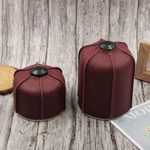 Funda protectora de cuero para bombona de gas de camping bolsa de almacenamiento