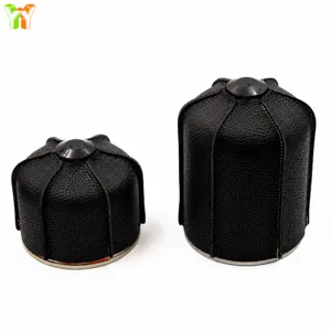 Funda protectora de cuero para bombola de gas de camping y cubierta de estufa gas