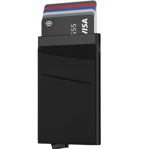 Porte-carte pop-up automatique en aluminium portefeuille étui de carte de crédit élégant