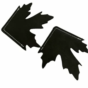 Segnalibro d'angolo per libri in pelle nera foglia d'acero artigianale per amanti di romanzi.