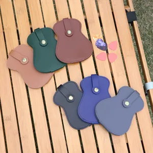 Leather guitar pick storage bag portable gourd shaped pick case electric guitar accessories