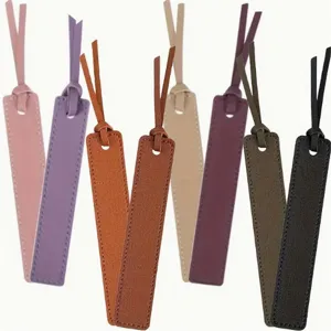 Long PU Leather Bookmark With Tassel Vintage Page Marker For Office School Reading Book Lovers Stationery