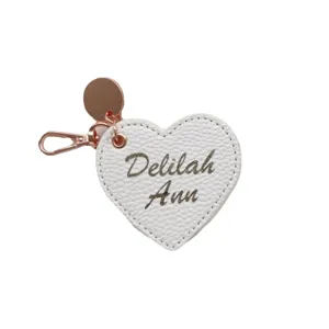 Portachiavi in pelle a cuore bianco ferramenta oro rosa ciondolo regalo personalizzato auto