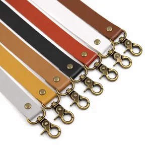 Leather strap replacement with antique bronze swivel snap hook and rivet accessories