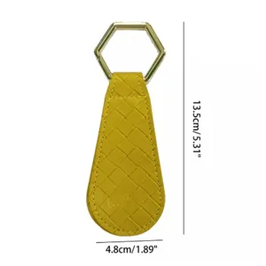 Clip per cappello in pelle intrecciata con anello metallico esagonale, clip per borsa.