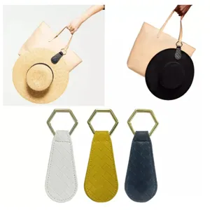 Clip per cappello in pelle intrecciata per borse viaggio esterno supporto anti-smarrimento