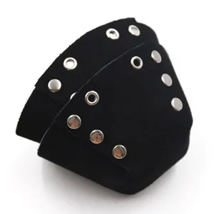 Rollschuh Zehenschutzkappen aus schwarzem Wildleder und PVC fuer Quad Rollschuhe Zubehoer.