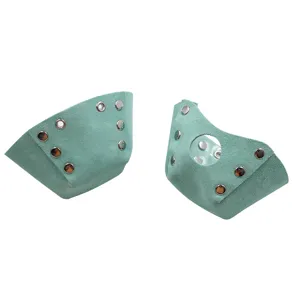 Mintgrüne Rollschuh Zehenkappen aus Wildleder und PVC mit Metallösen für Quad Skates
