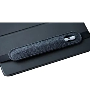 Grey felt stylus holder with elastic band for iPad tablet electronic pen protective sleeve