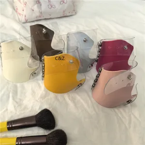 Multicolor draagbare lederen PVC make-up mengpalet set met drukknop voor schoonheid.