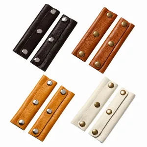 PU leather luggage handle wrap 3 snap buttons bag grip cover replacement for travel bag