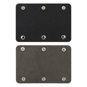 PU leather luggage handle wrap cover with metal snap buttons for travel bags and shopping totes.