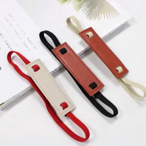 PU leather elastic bookmark vintage book clip for office student reading stationery detail view.