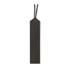 Classic retro PU leather bookmark with hanging cord for office and school stationery use.