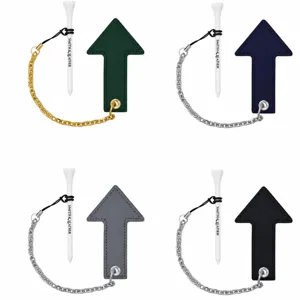 Golf tee holder leather arrow chain set white tee portable golf accessories equipment for sports