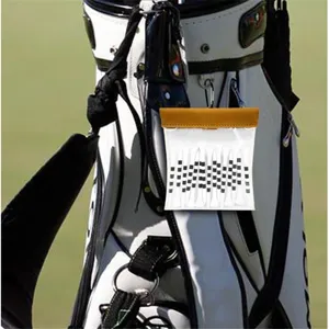 Borsa trasparente in PVC per tee da golf con parte superiore in pelle marrone per sport.