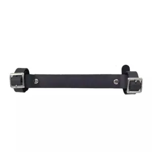 Poignee de transport pour velo pliante en cuir veritable avec boucles en metal vue principale