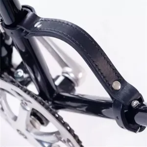 Poignée de Transport en Cuir Noir pour Vélo Pliant Sangle de Portage Portable Pratique