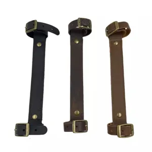 Sangle de transport en cuir véritable pour vélo pliant, ceinture de portage durable avec boucles métal.