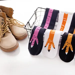 Funny chicken claw print cotton knee high socks, playful novelty over the knee cute socks