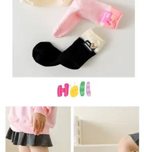 Women cute long cotton stack socks cute color block trendy hosiery spring autumn wear