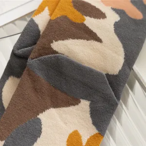 Autumn winter new women men abstract pattern creative cute mid tube knit casual socks