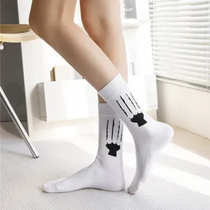 Cute cat paw crew socks for women and men, funny animal print cotton daily wear fashion socks.