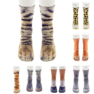 Unisex 3D Gedruckt Tierfüße Socken Neuheit Realistische Pfotenmuster Polyester Modische Socken Für Erwachsene Tägliche Kleidung