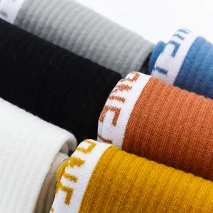 Fashion autumn winter cotton socks set, comfortable ribbed mid-tube design, colorful knit style.