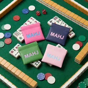 PU leer Mahjong muntenzak draagbare houder automatisch sluitende kleine opbergtas