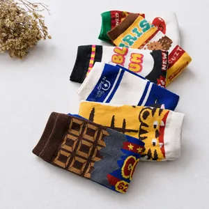 Japanese Style Cute Cartoon Illustration Cotton Mid-Tube Socks Women Fall Winter Casual Funny Letter Print Crew Socks