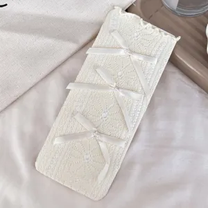 Calze al ginocchio in pizzo per ragazze dolce stile lolita fiocco nastro calze lunghe estive