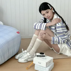 Damen Sommer hauchdünne atmungsaktive Wadenstrümpfe süße Stil lange Socken für tägliche Schuhe