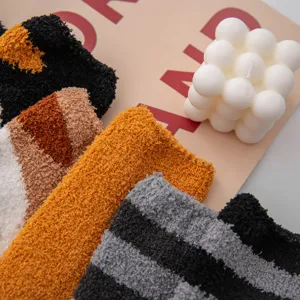 Women cozy coral fleece socks warm winter fluffy sleep floor socks soft fuzzy hosiery