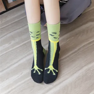 Lustige Frosch Motiv Socken für Damen und Herren, süße bequeme Baumwoll Socken Herbst Winter.