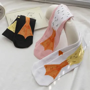 Cute duck feet funny mid-calf socks for women and men, creative autumn winter cotton socks.
