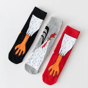 Funny chicken feet novelty crew socks, cute cartoon animal cotton socks for men and women.