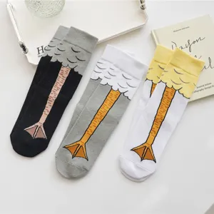 Funny Animal Duck Feet Crew Socks Cute Novelty Casual Cotton Blend Mid Calf Socks For Unisex Adults Winter Daily Wear