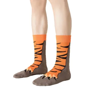 Funny tiger paw novelty mid-calf socks for men and women, cute autumn winter cozy socks new.