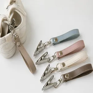 Baby Stroller Shoe Clip Leather Hanger Portable Pushchair Toy Storage Strap Multifunctional Infant Accessories