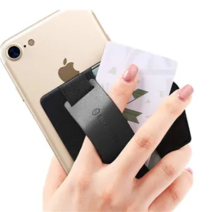 Porta carte elastico per telefono con supporto a cinghia, tasca multifunzionale per carte.