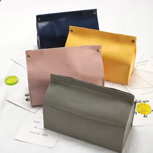 Noordse stijl lederen tissue zak meerkleurige desktop papierdoos thuis opbergorganizer