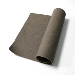 Brown leather placemat texture detail, heat resistant waterproof dining table mat for kitchen