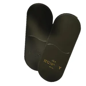 Bolsa de almacenamiento de cubiertos de cuero ecológico organizador de vajilla verde oscuro