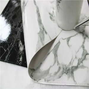 Set da tavola in pelle PU stile nordico con motivo marmo, impermeabile e resistente.