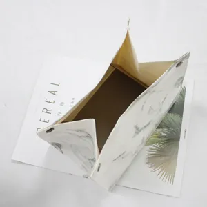 Noorse stijl marmer patroon lederen papieren doosje voor thuis bureau opslag organizer.