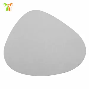 Grey irregular placemat for dining table, modern heat resistant table mat kitchen accessory.