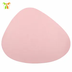 Ins irregular pink leather placemat modern minimalist waterproof oil-proof table mat for dining room